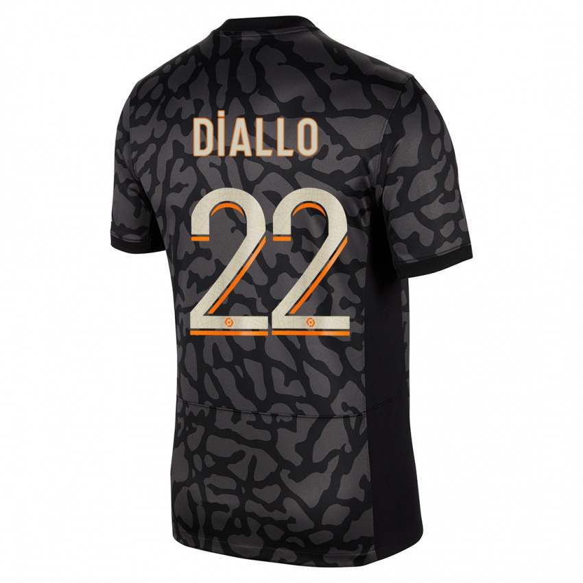 Hombre Camiseta Abdou Diallo #22 Negro Equipación Tercera 2023/24 La Camisa México