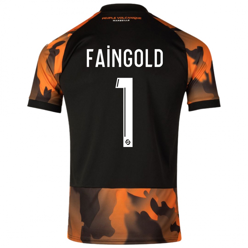 Hombre Camiseta Abbie Faingold #1 Negro Naranja Equipación Tercera 2023/24 La Camisa México