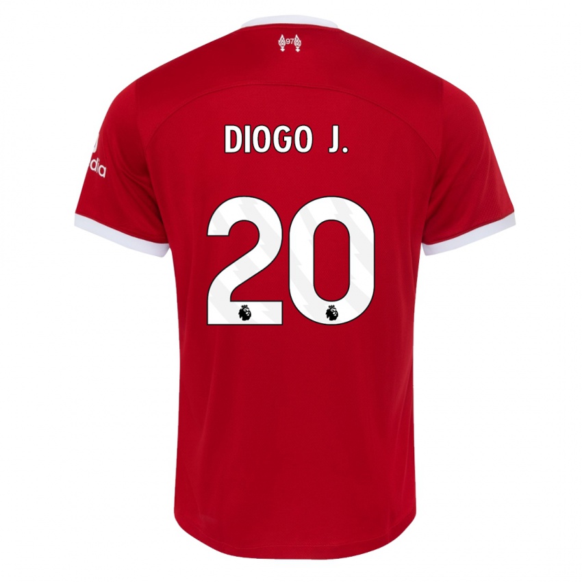 Mujer Camiseta Diogo Jota #20 Rojo 1ª Equipación 2023/24 La Camisa México