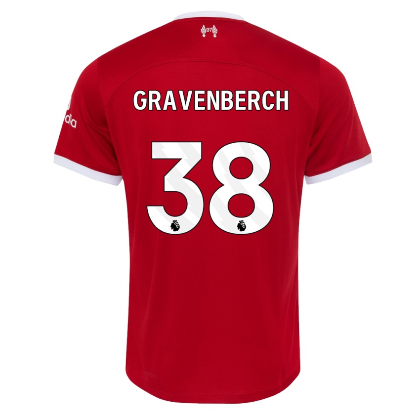 Mujer Camiseta Ryan Gravenberch #38 Rojo 1ª Equipación 2023/24 La Camisa México