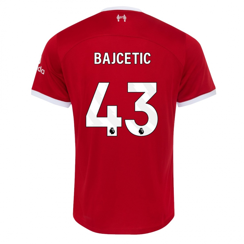 Mujer Camiseta Stefan Bajcetic #43 Rojo 1ª Equipación 2023/24 La Camisa México