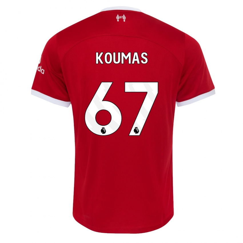 Mujer Camiseta Lewis Koumas #67 Rojo 1ª Equipación 2023/24 La Camisa México