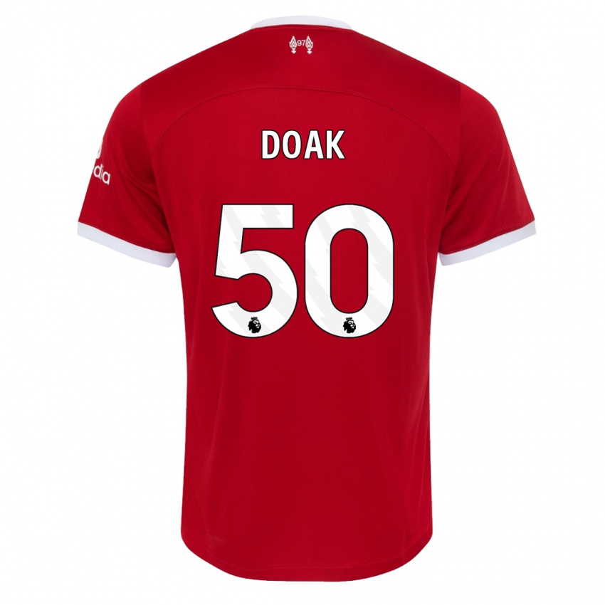 Mujer Camiseta Ben Doak #50 Rojo 1ª Equipación 2023/24 La Camisa México