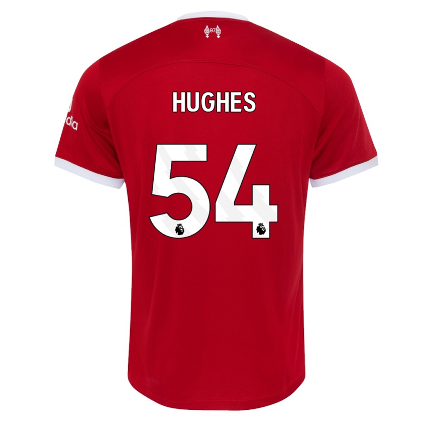 Mujer Camiseta Liam Hughes #54 Rojo 1ª Equipación 2023/24 La Camisa México