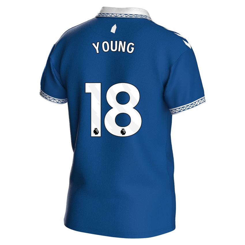Mujer Camiseta Ashley Young #18 Azul Real 1ª Equipación 2023/24 La Camisa México