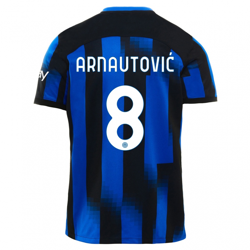 Mujer Camiseta Marko Arnautovic #8 Azul Negro 1ª Equipación 2023/24 La Camisa México