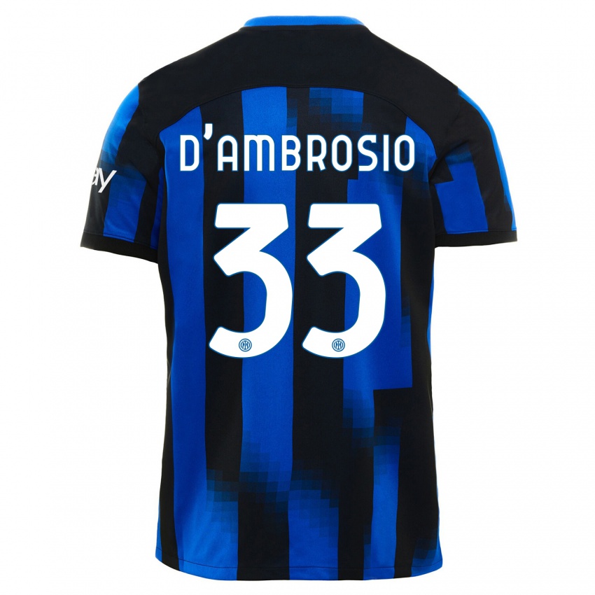 Mujer Camiseta Danilo D'ambrosio #33 Azul Negro 1ª Equipación 2023/24 La Camisa México