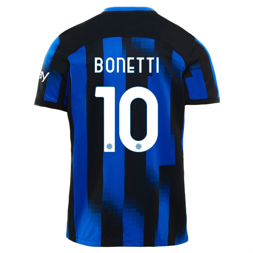 Mujer Camiseta Tatiana Bonetti #10 Azul Negro 1ª Equipación 2023/24 La Camisa México