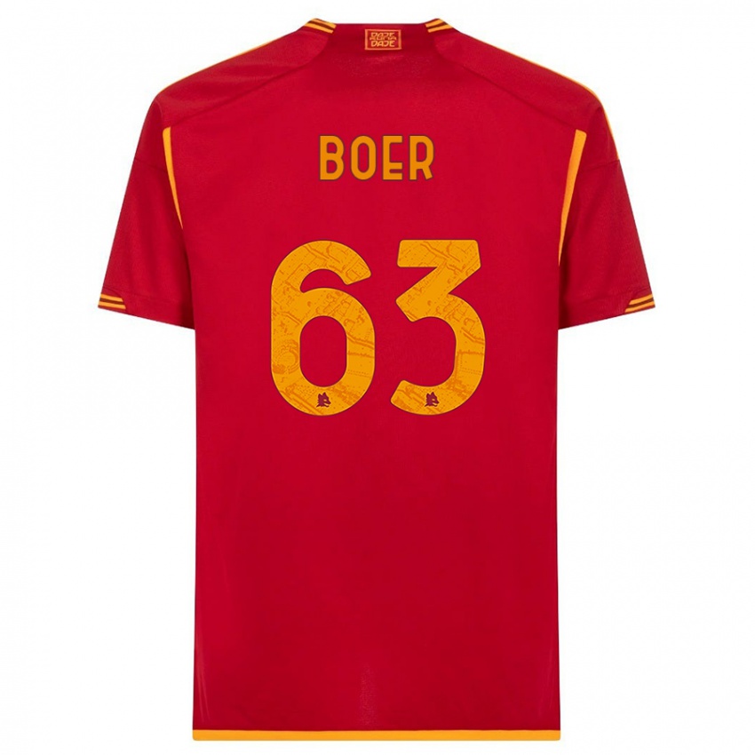 Mujer Camiseta Pietro Boer #63 Rojo 1ª Equipación 2023/24 La Camisa México
