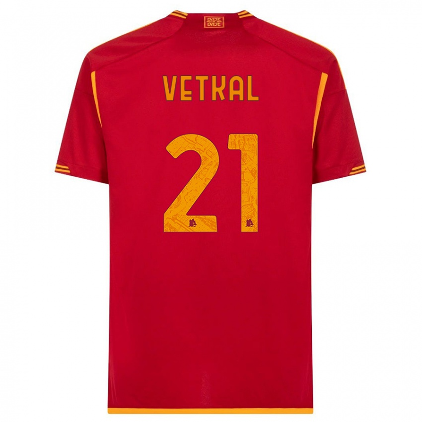 Mujer Camiseta Martin Vetkal #21 Rojo 1ª Equipación 2023/24 La Camisa México