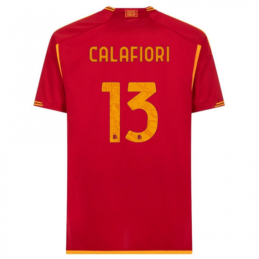 Mujer Camiseta Riccardo Calafiori #13 Rojo 1ª Equipación 2023/24 La Camisa México