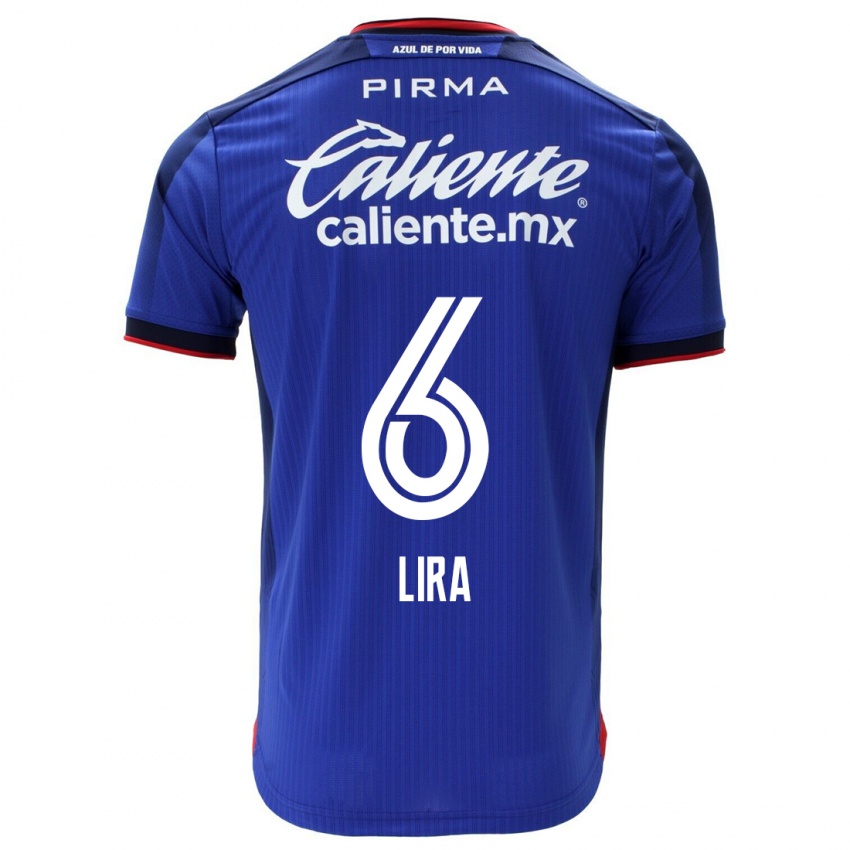 Mujer Camiseta Erik Lira #6 Azul 1ª Equipación 2023/24 La Camisa México