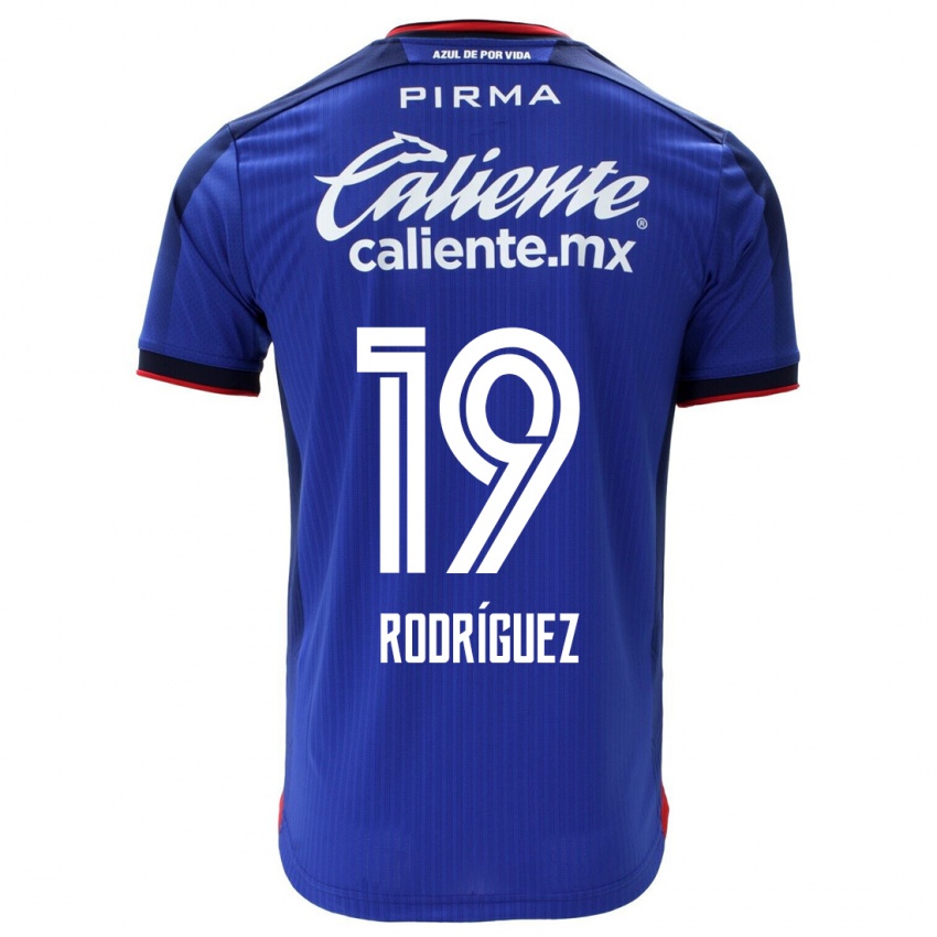 Mujer Camiseta Carlos Rodriguez #19 Azul 1ª Equipación 2023/24 La Camisa México