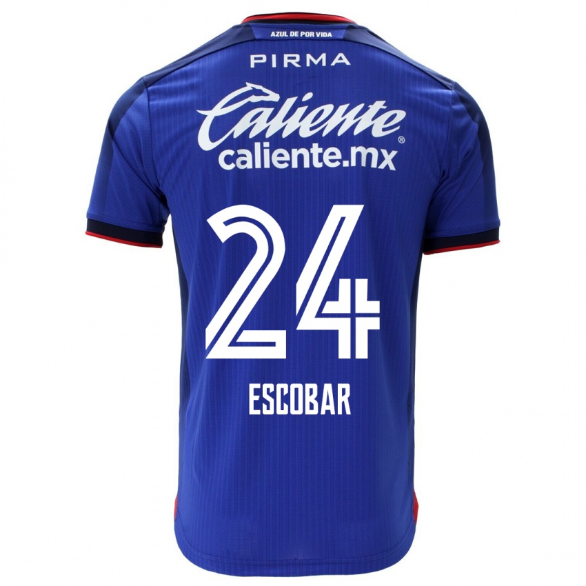 Mujer Camiseta Juan Escobar #24 Azul 1ª Equipación 2023/24 La Camisa México