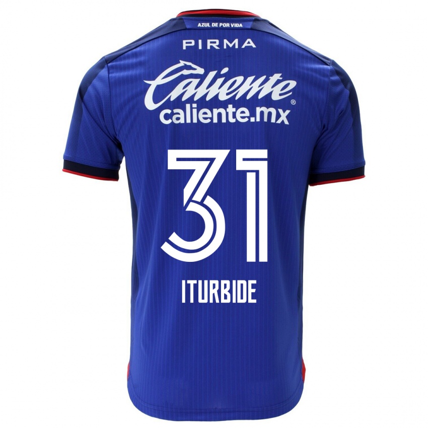 Mujer Camiseta Luis Iturbide #31 Azul 1ª Equipación 2023/24 La Camisa México