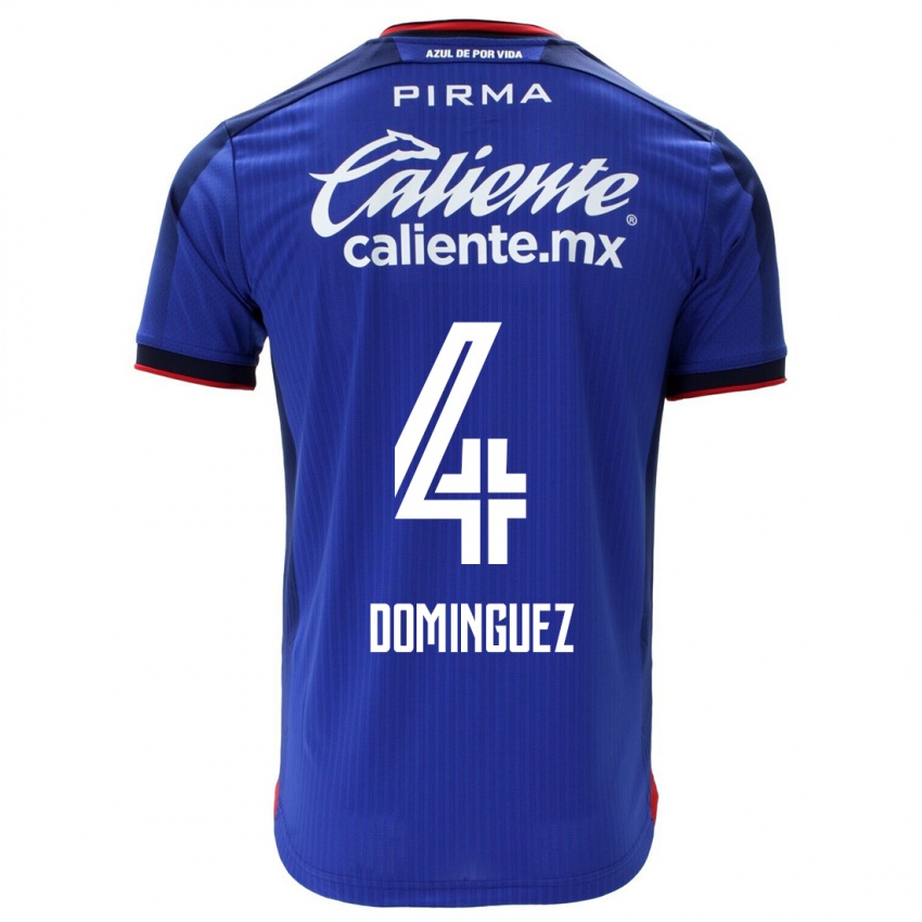 Mujer Camiseta Julio Cesar Dominguez #4 Azul 1ª Equipación 2023/24 La Camisa México