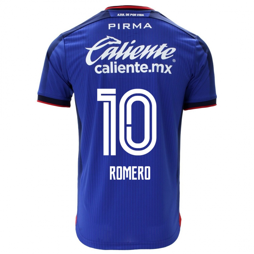 Mujer Camiseta Angel Romero #10 Azul 1ª Equipación 2023/24 La Camisa México