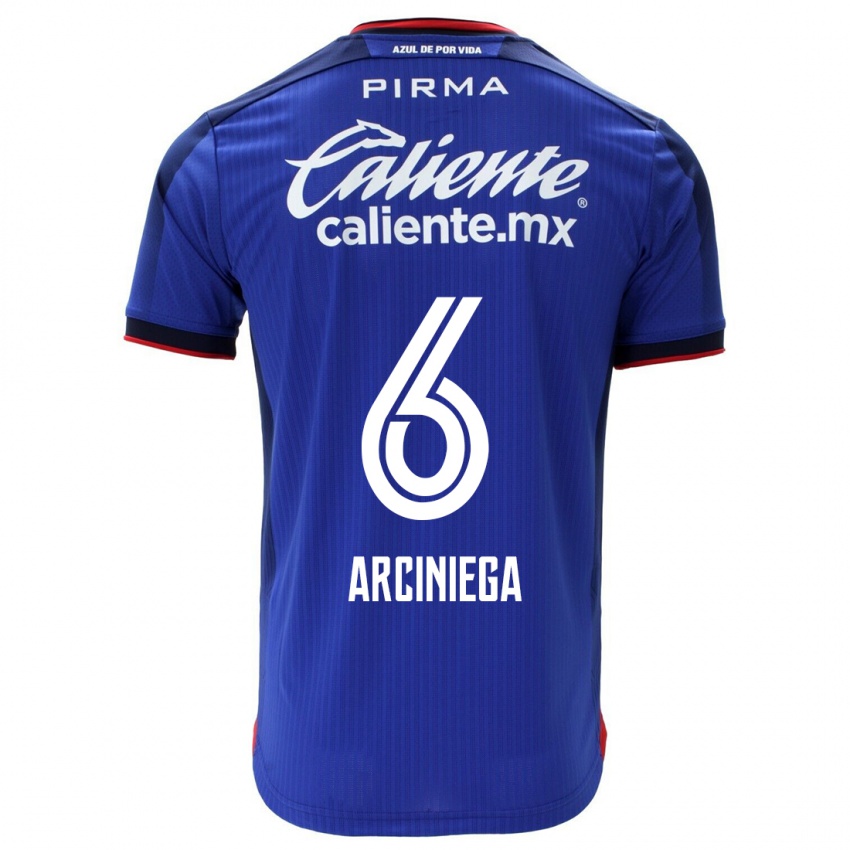 Mujer Camiseta Mirelle Arciniega #6 Azul 1ª Equipación 2023/24 La Camisa México
