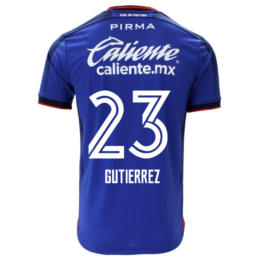 Mujer Camiseta Ivonne Gutierrez #23 Azul 1ª Equipación 2023/24 La Camisa México