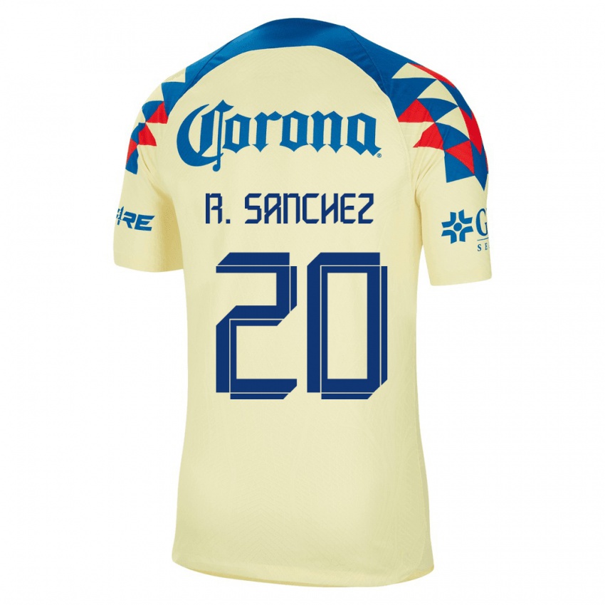 Mujer Camiseta Richard Sanchez #20 Amarillo 1ª Equipación 2023/24 La Camisa México