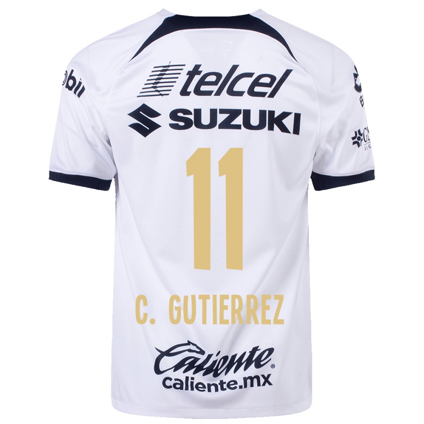 Mujer Camiseta Carlos Gutierrez #11 Blanco 1ª Equipación 2023/24 La Camisa México