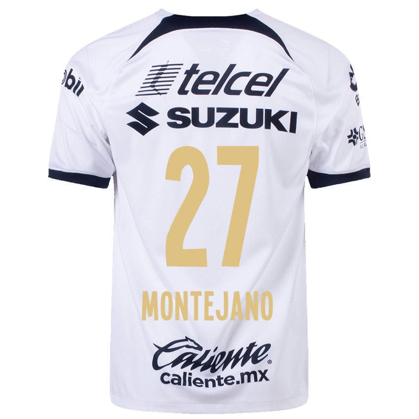 Mujer Camiseta Emanuel Montejano #27 Blanco 1ª Equipación 2023/24 La Camisa México
