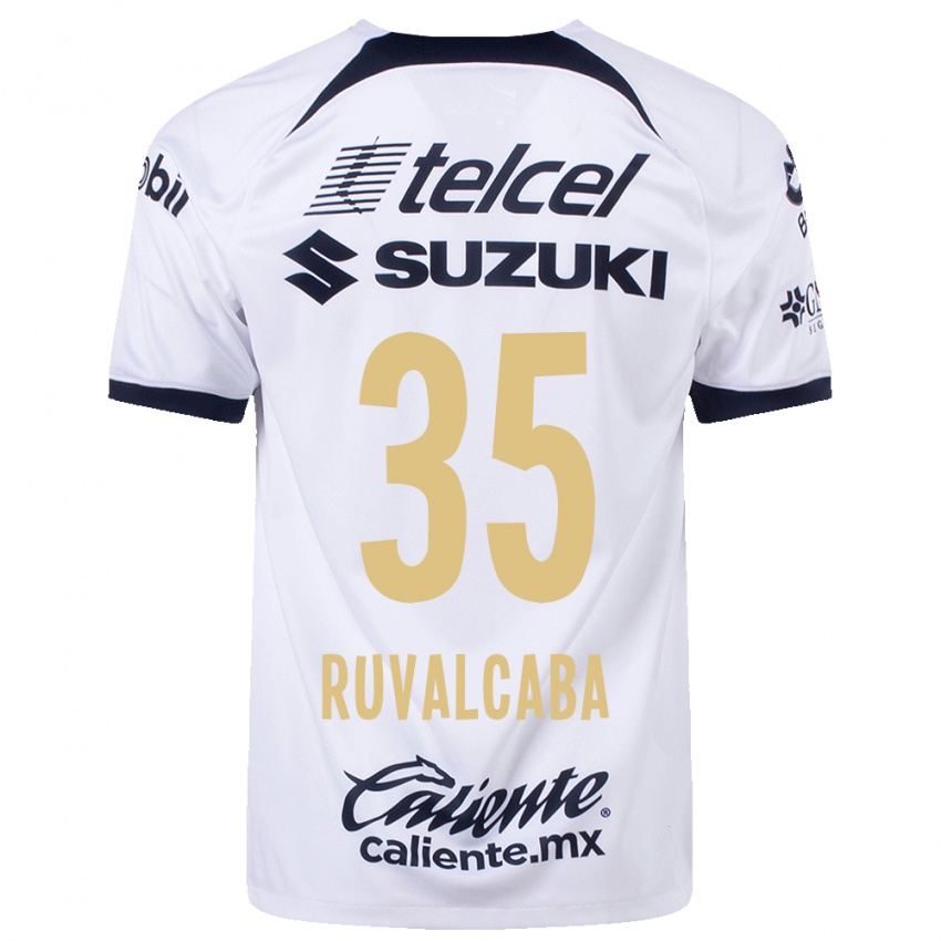 Mujer Camiseta Jorge Ruvalcaba #35 Blanco 1ª Equipación 2023/24 La Camisa México