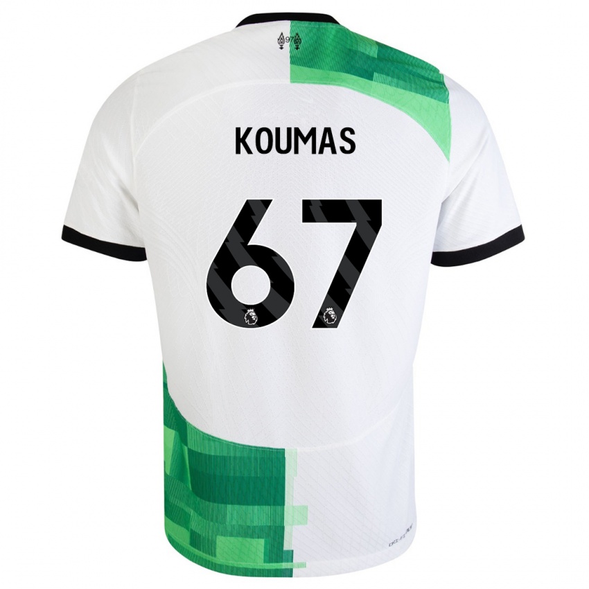 Mujer Camiseta Lewis Koumas #67 Blanco Verde 2ª Equipación 2023/24 La Camisa México