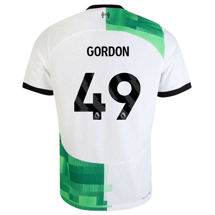 Mujer Camiseta Kaide Gordon #49 Blanco Verde 2ª Equipación 2023/24 La Camisa México