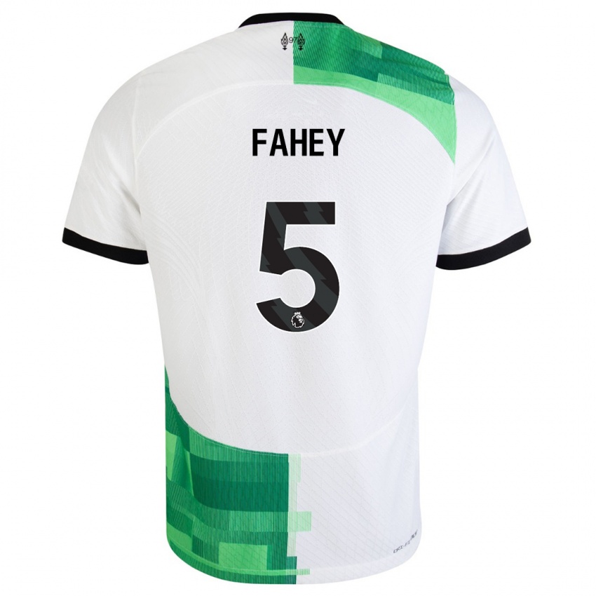 Mujer Camiseta Niamh Fahey #5 Blanco Verde 2ª Equipación 2023/24 La Camisa México