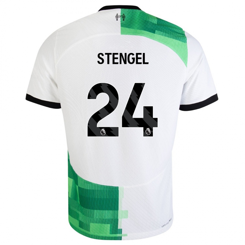 Mujer Camiseta Katie Stengel #24 Blanco Verde 2ª Equipación 2023/24 La Camisa México