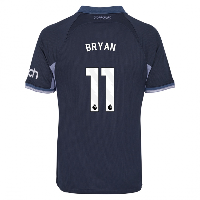 Mujer Camiseta Bryan Gil #11 Azul Oscuro 2ª Equipación 2023/24 La Camisa México