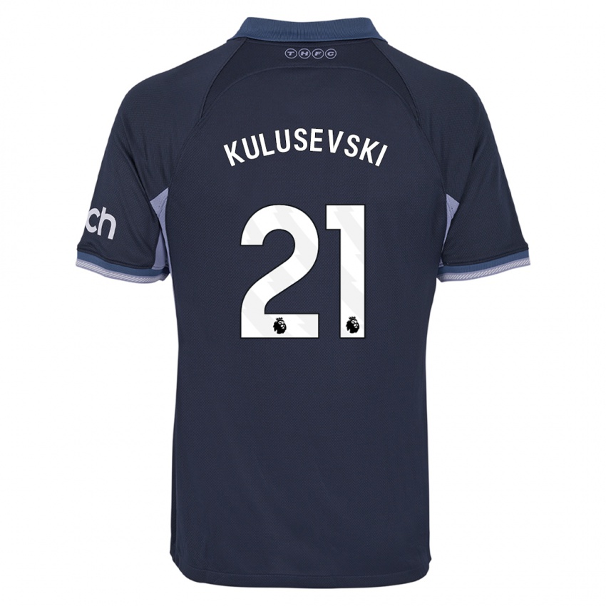 Mujer Camiseta Dejan Kulusevski #21 Azul Oscuro 2ª Equipación 2023/24 La Camisa México
