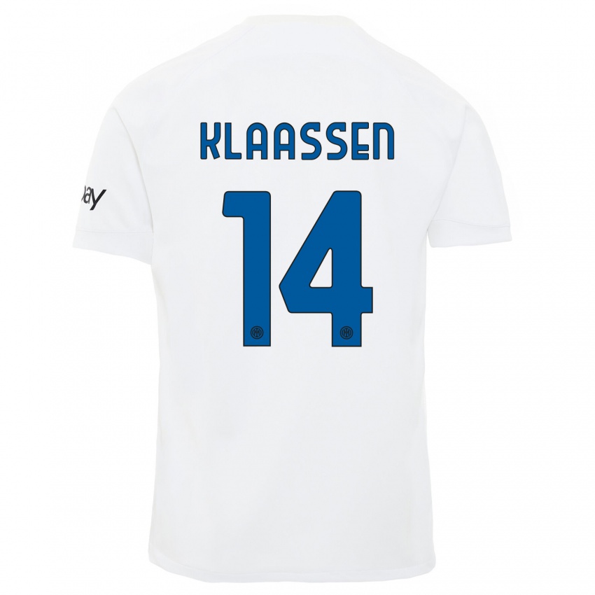 Mujer Camiseta Davy Klaassen #14 Blanco 2ª Equipación 2023/24 La Camisa México