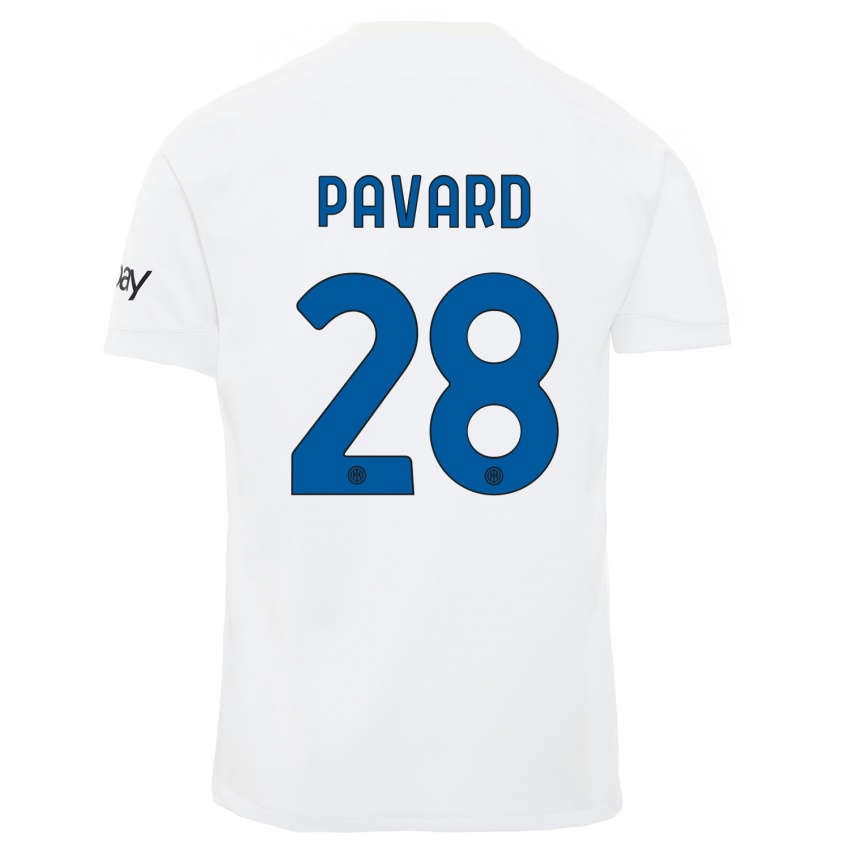 Mujer Camiseta Benjamin Pavard #28 Blanco 2ª Equipación 2023/24 La Camisa México