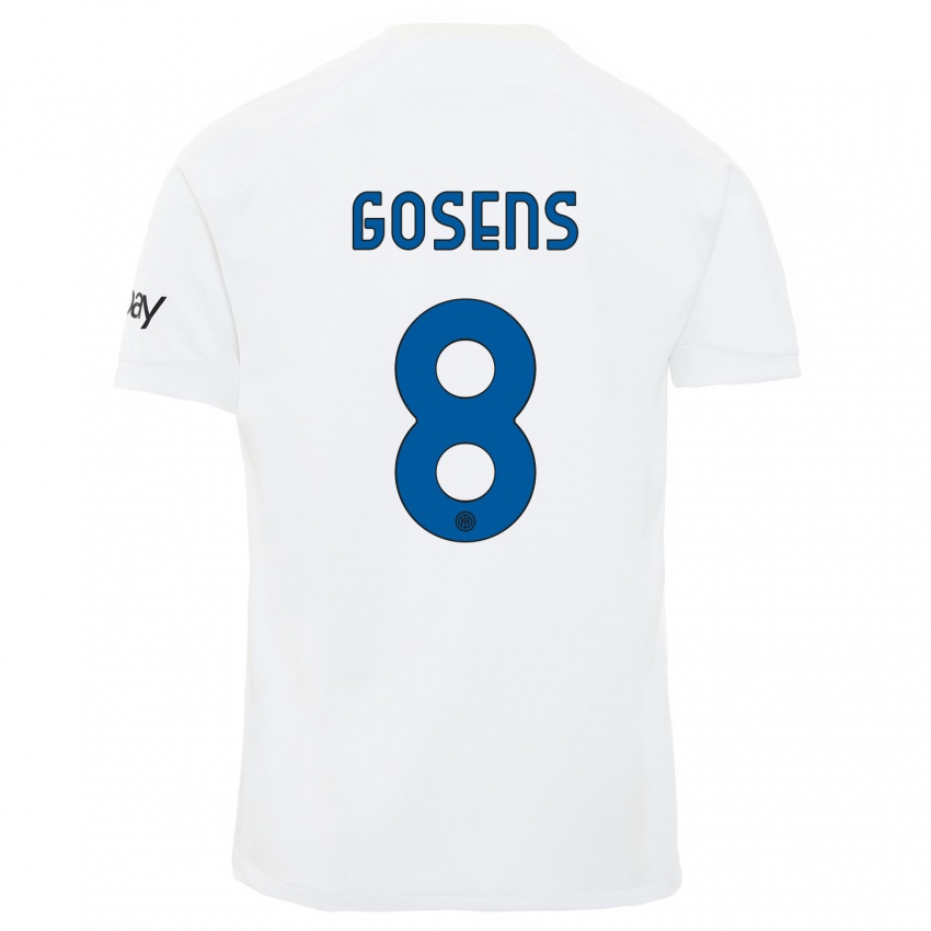 Mujer Camiseta Robin Gosens #8 Blanco 2ª Equipación 2023/24 La Camisa México