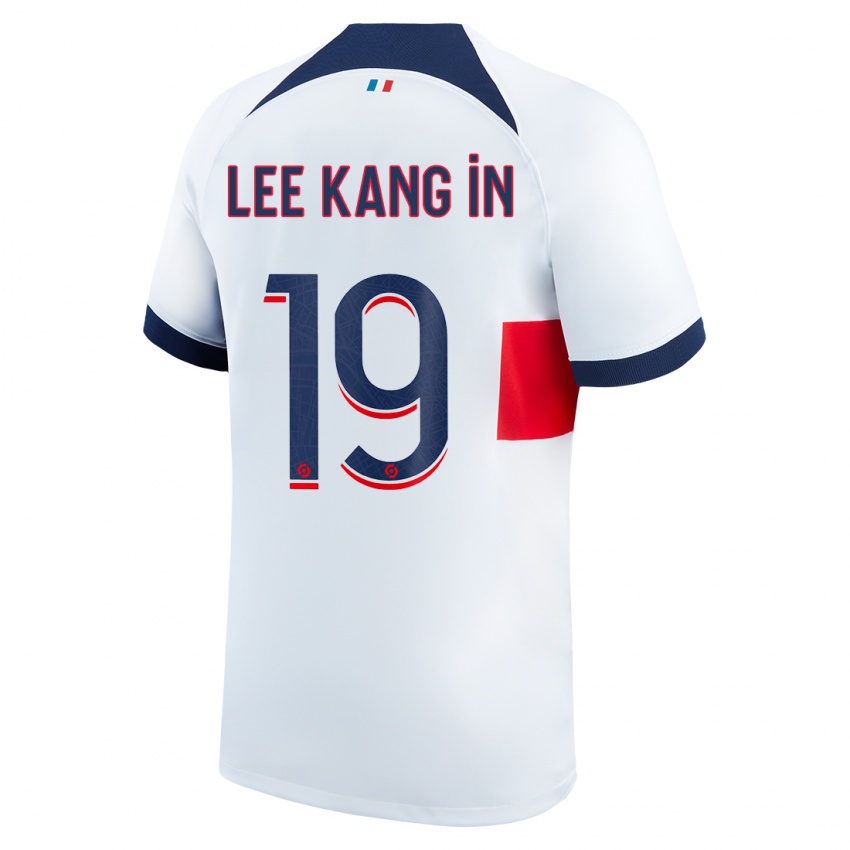Mujer Camiseta Kang-In Lee #19 Blanco 2ª Equipación 2023/24 La Camisa México
