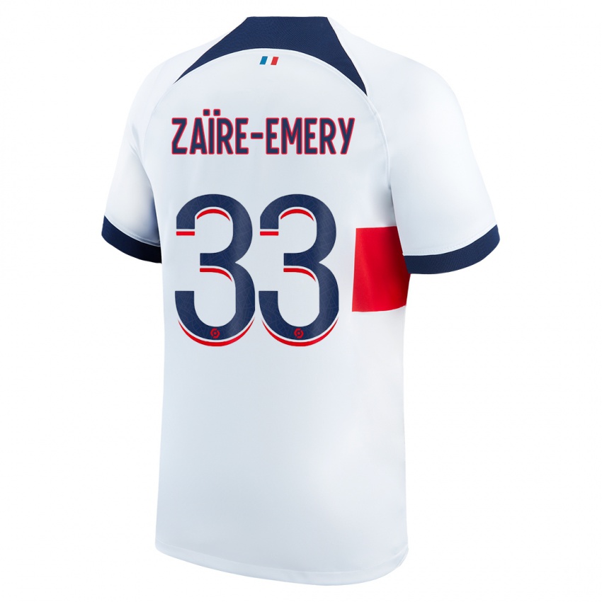 Mujer Camiseta Warren Zaire Emery #33 Blanco 2ª Equipación 2023/24 La Camisa México