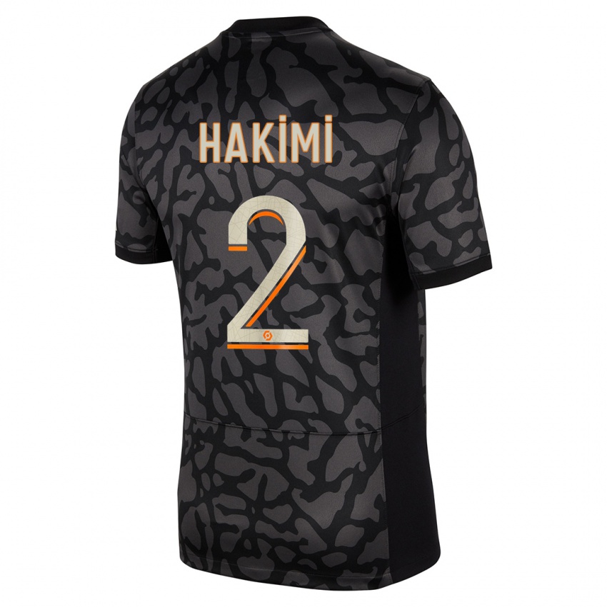 Mujer Camiseta Achraf Hakimi #2 Negro Equipación Tercera 2023/24 La Camisa México