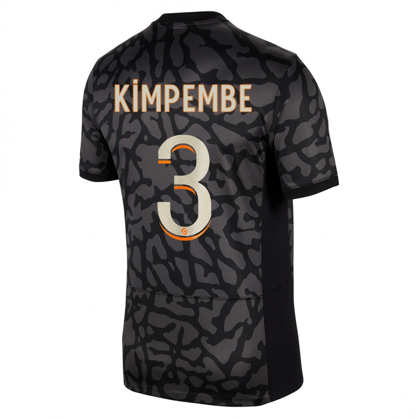 Mujer Camiseta Presnel Kimpembe #3 Negro Equipación Tercera 2023/24 La Camisa México