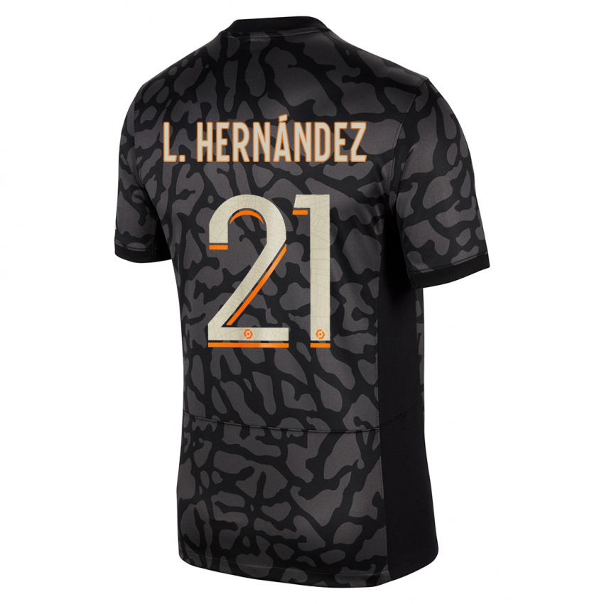 Mujer Camiseta Lucas Hernandez #21 Negro Equipación Tercera 2023/24 La Camisa México