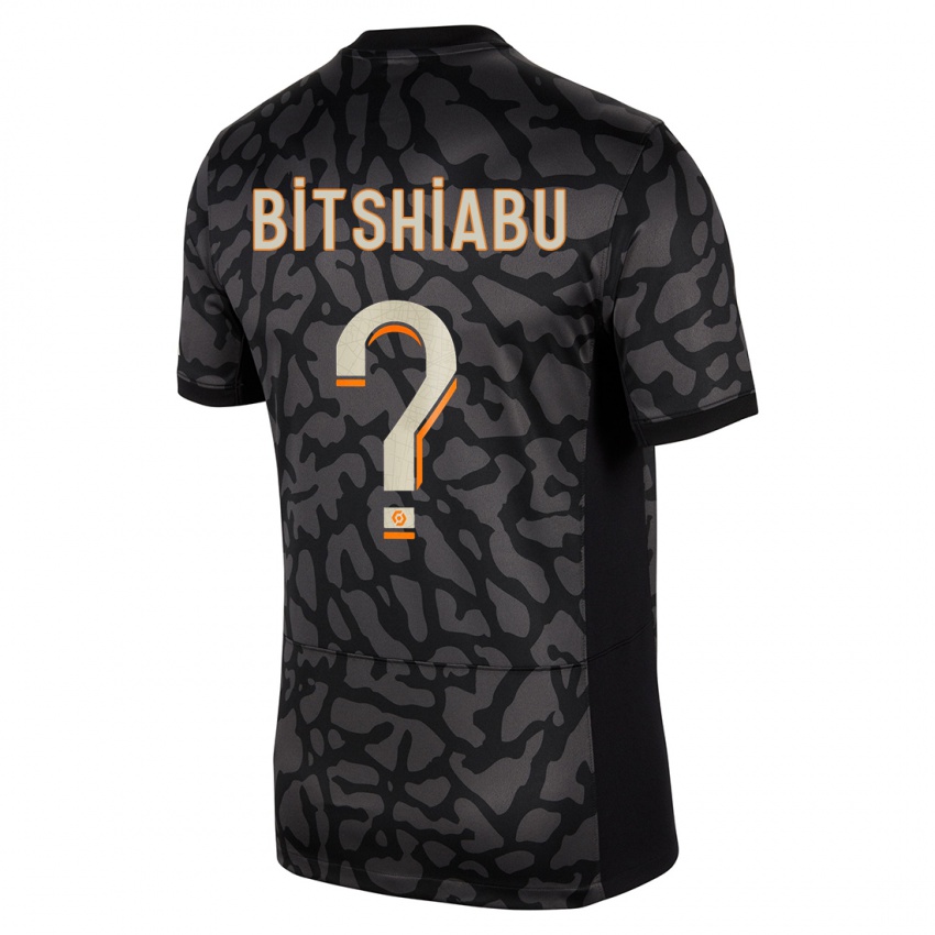 Mujer Camiseta El Chadaille Bitshiabu #0 Negro Equipación Tercera 2023/24 La Camisa México