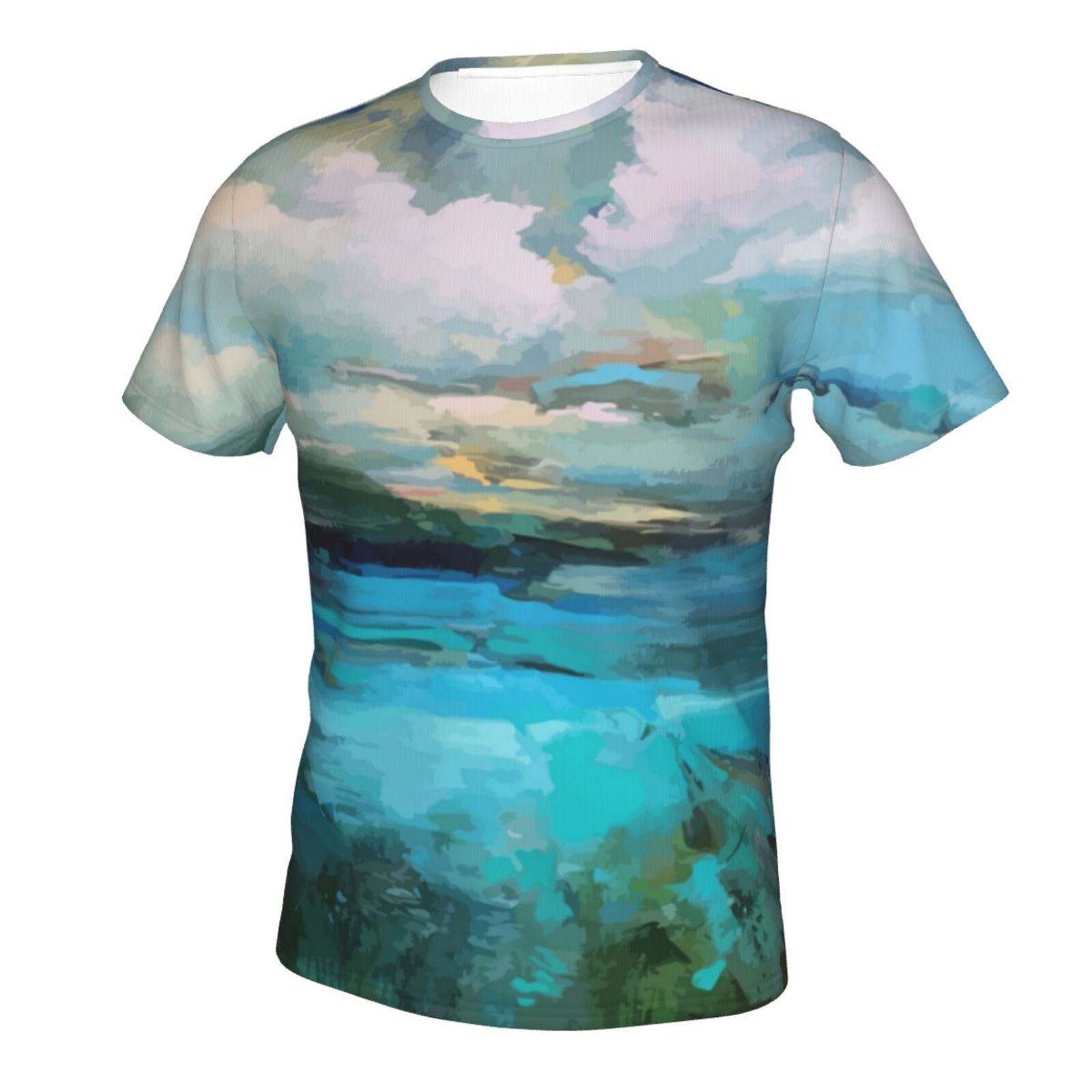 Camiseta Mexicanos Clásica Nubes Sobre Los Elementos De Pintura Del Lago